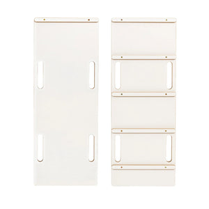 Bascule en bois blanc avec coussin, toboggan et échelle - Taille moyenne
