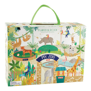 Spielbox mit Holzfiguren – Dschungel & Zoo