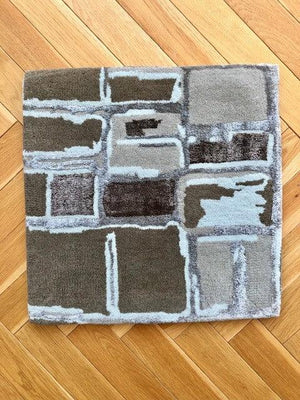 Tapis Mondrian tons terre