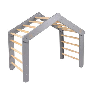 Grande cabane échelle grise avec housse bleu-gris