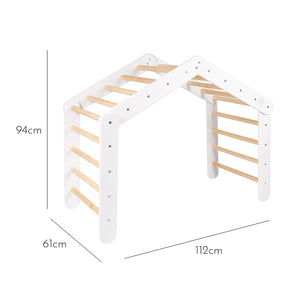Grande cabane échelle blanche avec housse rose