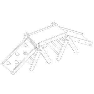 Triangle d'escalade avec rampe et cadre - Blanc