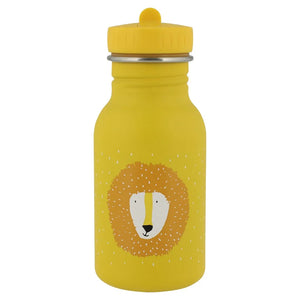 Gourde en inox jaune avec illustration lion et couvercle à vis