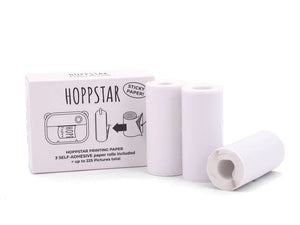 Hoppstar selbstklebende Fotopapierrollen, 3er-Pack für Sofortbilder, mit Kleberückseite, weiß