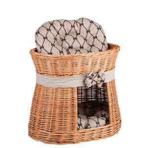 Cuccia per gatti in vimini Erif con cuscini beige