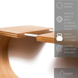 Mensola fluttuante da parete in legno di compensato di betulla curvato e design minimalista