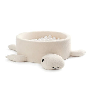 Piscine à balles en mousse sans balles - Tortue, crème beige bouclé