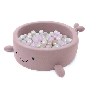 Piscine à balles en mousse sans balles - Modèle Baleine, coloris Rose Framboise (bouclette)