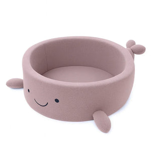 Foam Baby Ball Pit Without Balls - Whale Raspberry Glaze Pink Boucle