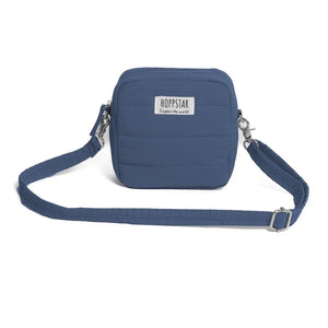 Borsa fotografica Hoppstar midi blu con tracolla regolabile ed etichetta frontale