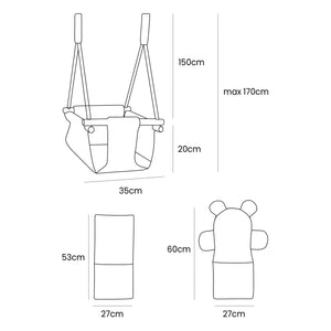 Balançoire bébé d'intérieur, Teddy - Vert olive