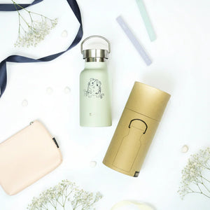 Gourde / Thermos – Cochon d'Inde – Vert clair 350 ml, acier inoxydable