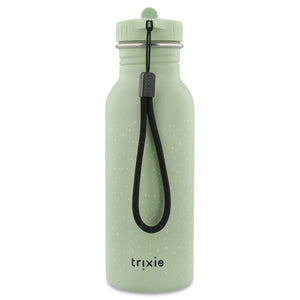 Gourde inox vert menthe 500ml à pois, avec sangle et logo Trixie.