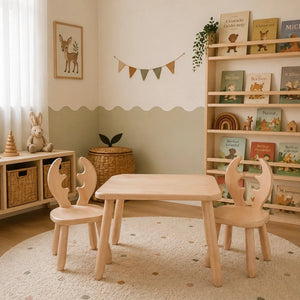 Set aus Tisch und 2 Stühlen – Reh