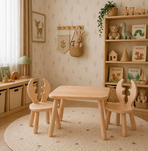 Set aus Tisch und 2 Stühlen – Reh