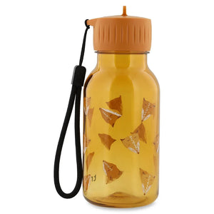 Gourde en Tritan ambre 350 ml avec motif dino, couvercle orange et dragonne