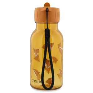 Gourde en Tritan ambre 350 ml avec motif renard, couvercle orange, dragonne et logo Trixie
