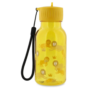 Gourde en Tritan jaune 350 ml avec motif lion, couvercle jaune et dragonne noire