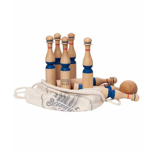 Jeu de quilles en bois - Bleu