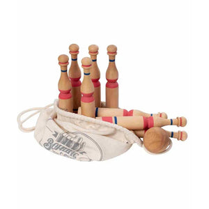 Jeu de quilles en bois - Rouge