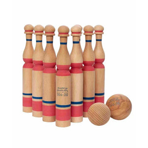 Jeu de quilles en bois - Rouge