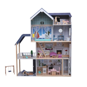 Maison de poupée en bois avec éclairage LED Crystal
