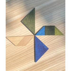 Wooden Story Tangram – Kühle Farben (im Aufbewahrungsbeutel)