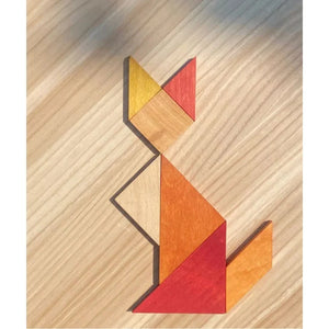 Wooden Story Tangram – Warme Farben (im Aufbewahrungsbeutel)