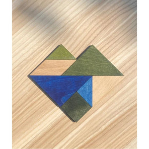 Wooden Story Tangram – Kühle Farben (im Aufbewahrungsbeutel)