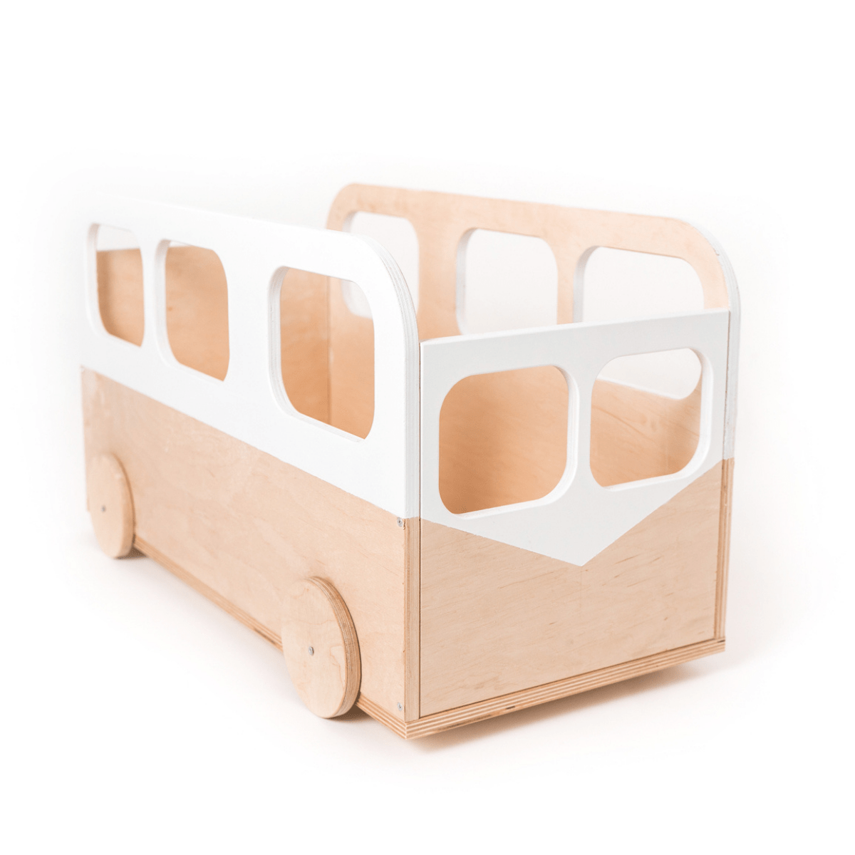 Caja de almacenamiento de juguetes con ruedas - Autobús