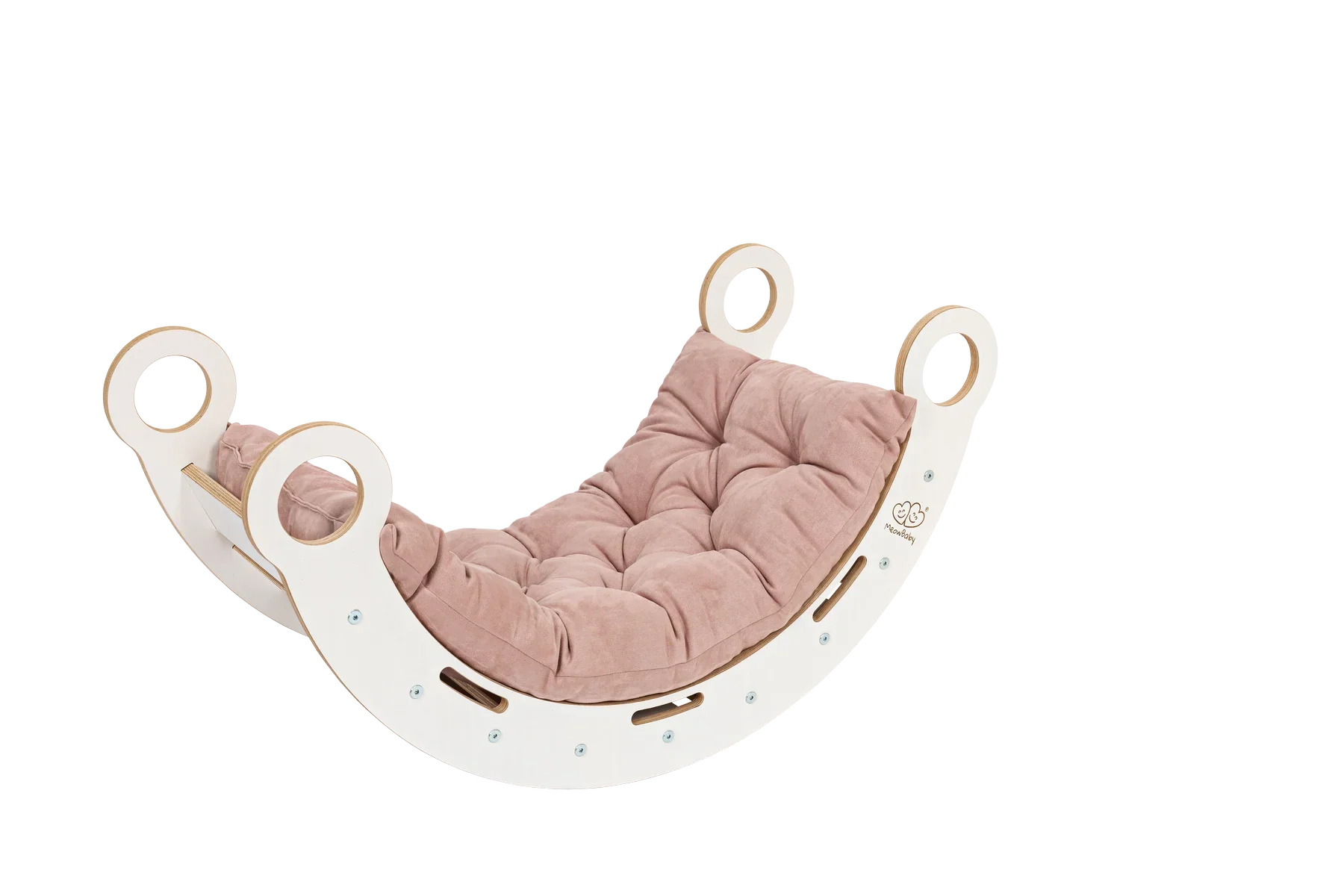 White Wooden Dream Rocker with Pillow, Slide and Ladder - Medium