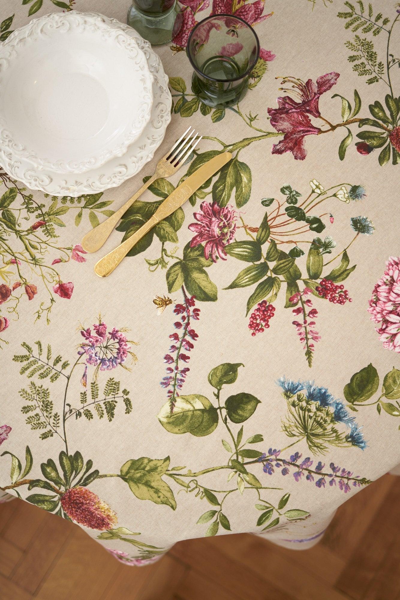 Nappe ronde à fleurs - Botanico