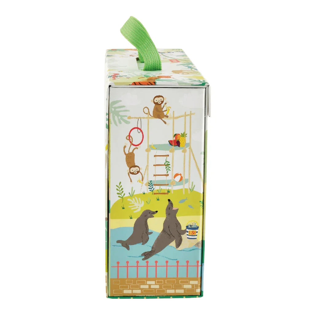 Caja de juego con piezas de madera - Jungla y zoológico
