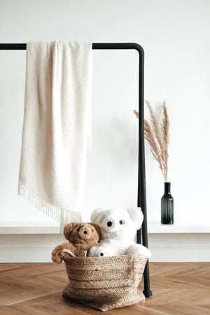 Plaid luxueux en laine d'alpaga super fine bouclée