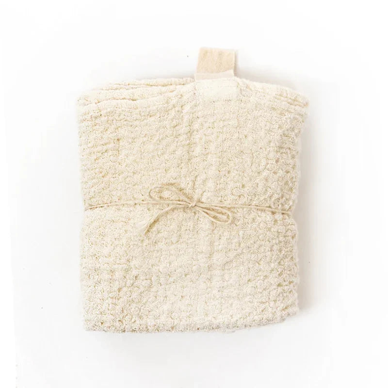 Grande serviette en lin - Blanc texturé