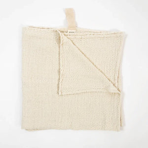 Grande serviette en lin - Blanc texturé