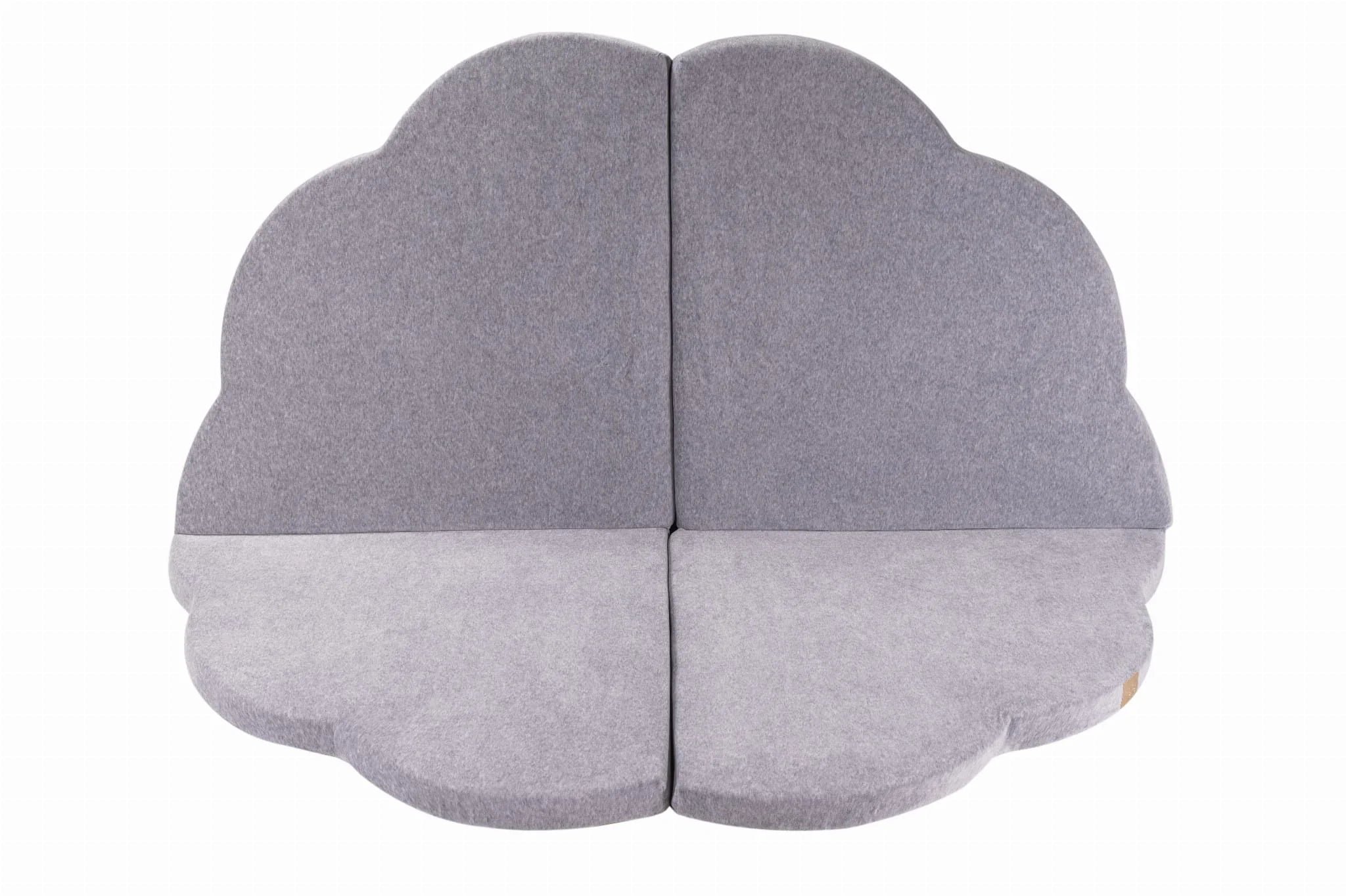 Tapis d'éveil pour enfant - Forme nuage, velours gris clair