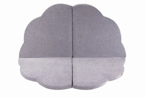 Tapis d'éveil pour enfant - Forme nuage, velours gris clair