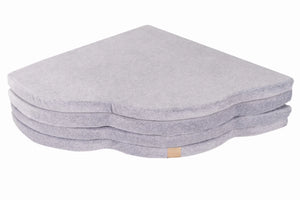 Tapis d'éveil pour enfant - Forme nuage, velours gris clair