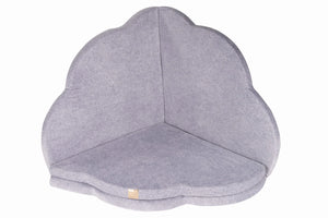 Tapis d'éveil pour enfant - Forme nuage, velours gris clair