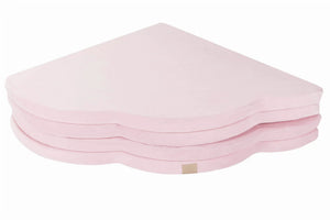 Tapis d'éveil pour enfant - Forme nuage, velours rose