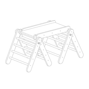 Triangle d'escalade avec rampe et cadre - Blanc