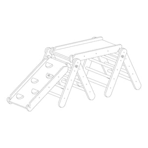 Triangle d'escalade avec rampe et cadre - Blanc