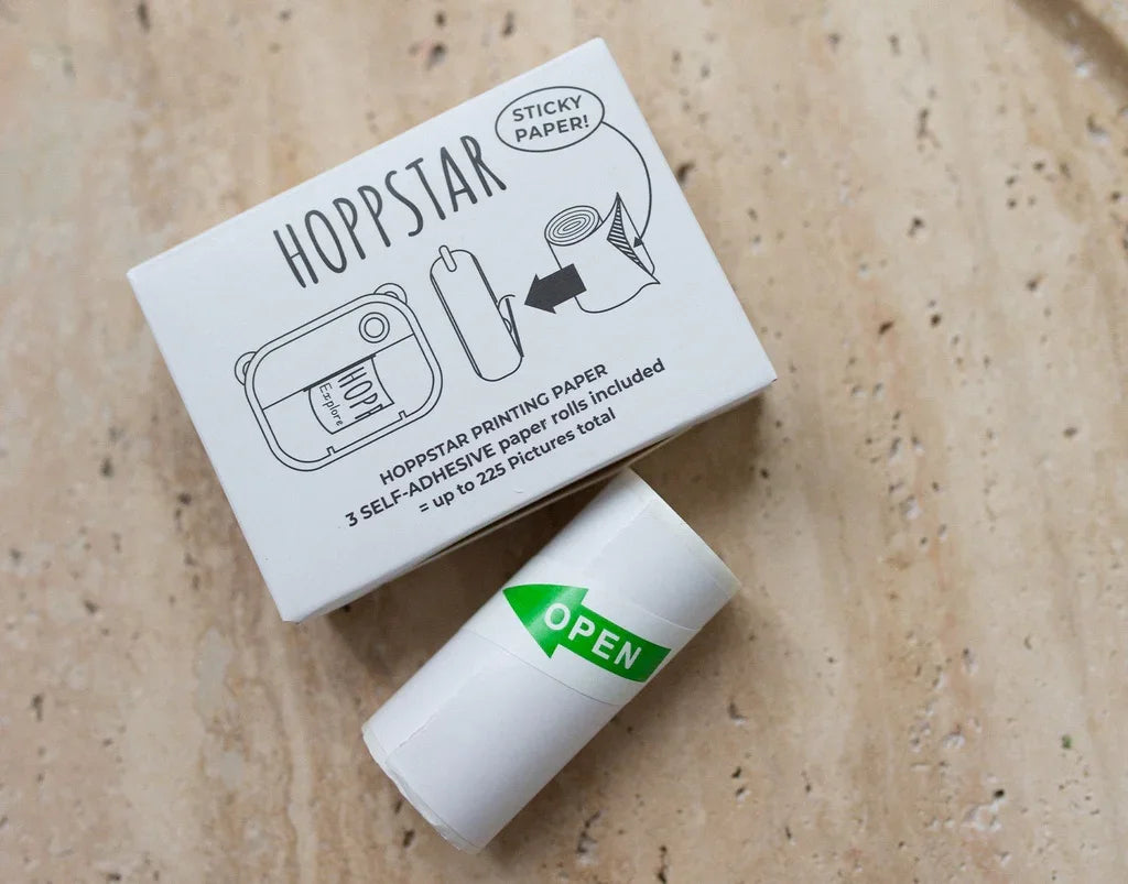 Hoppstar selbstklebende Fotopapierrollen für Sofortbildkameras, 3 Rollen für bis zu 225 Bilder