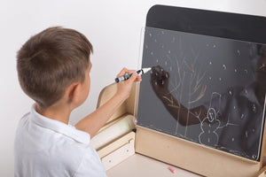Set Montessori de mesa y silla ajustable para niños Julle - Verde menta