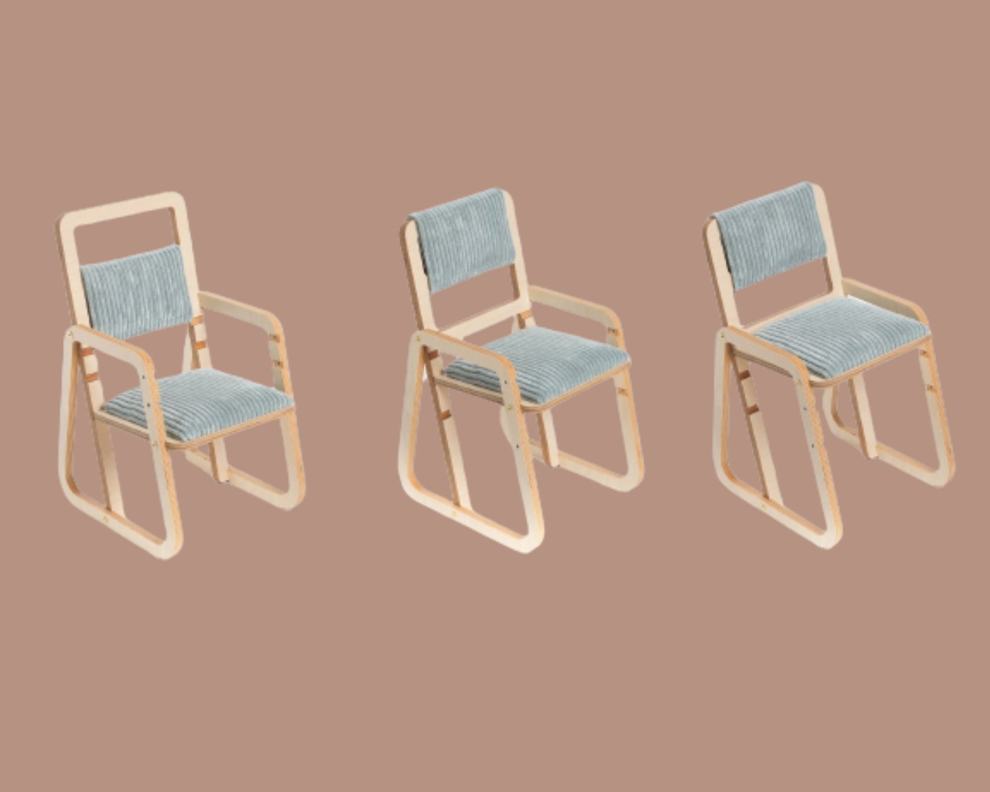 Set Montessori de mesa y silla ajustable para niños Julle - Verde menta