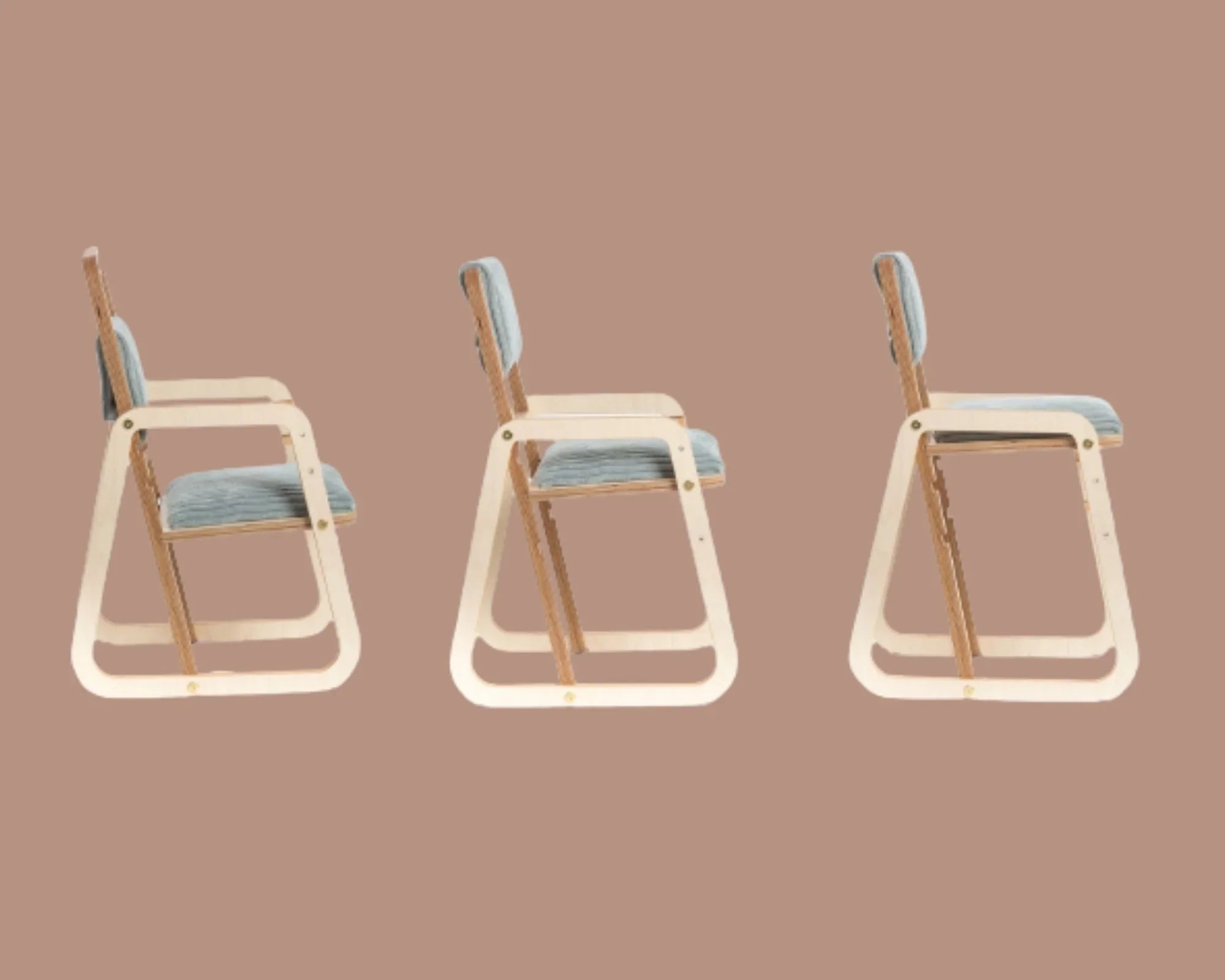 Set Montessori de mesa y silla ajustable para niños Julle - Verde menta