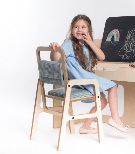 Set tavolo e sedia Montessori regolabile per bambini Luula - Verde menta