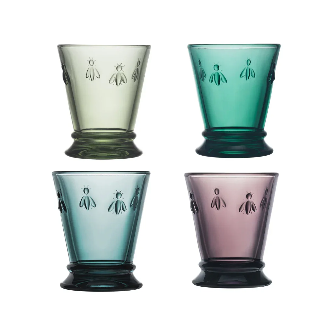 Set di 4 bicchieri da acqua Bee colorati, 250ml