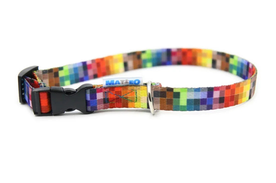 Halsband mit Kunststoff-Steckschnalle – Pixels